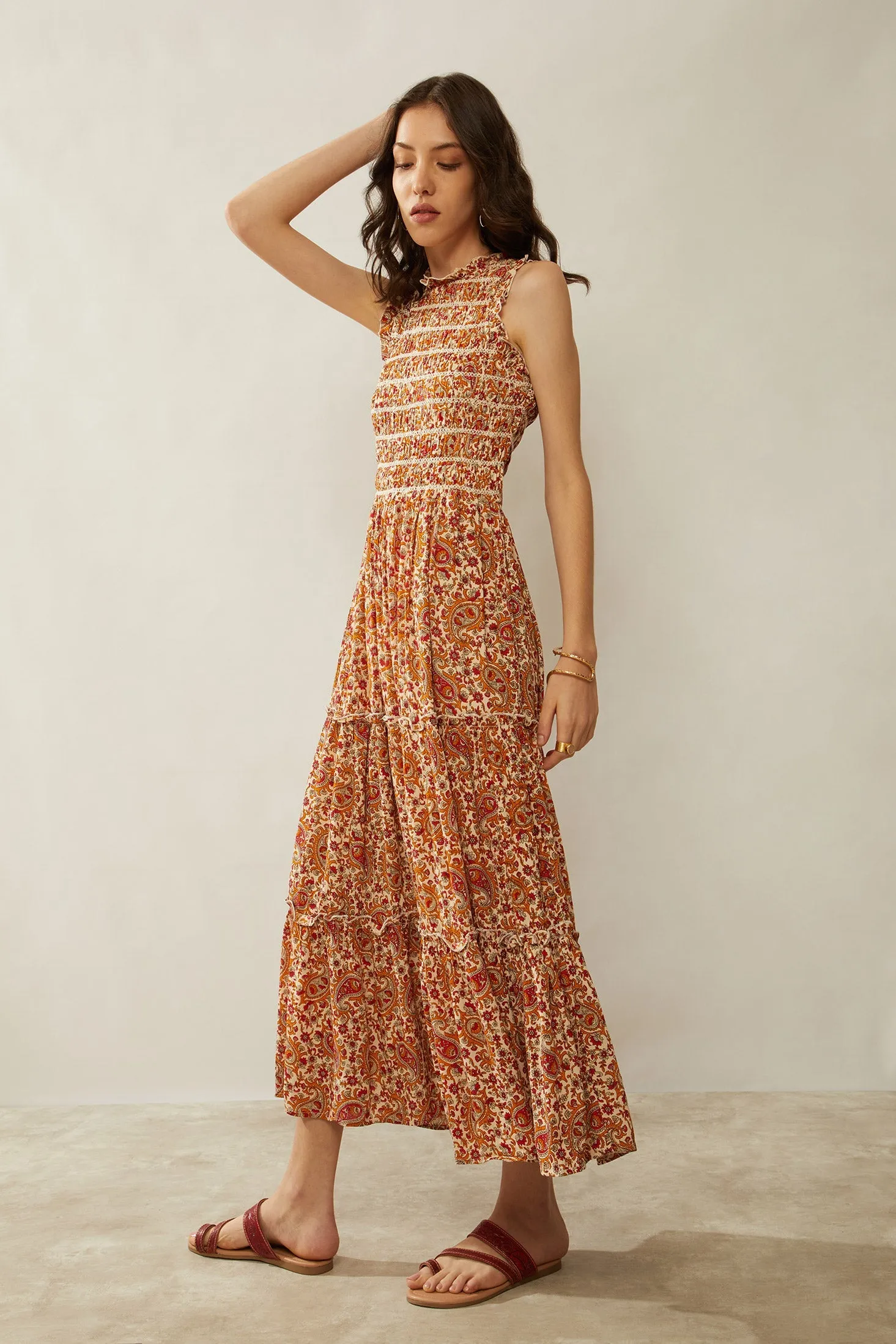 Bohera Nikki Reyn Paisley Ruffle Dress