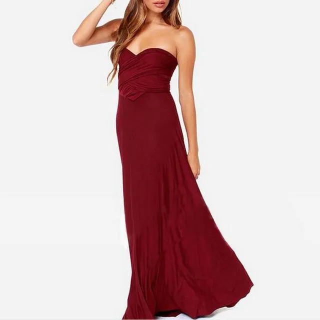 Boho Maxi Club Dress Red Bandage Long Dress