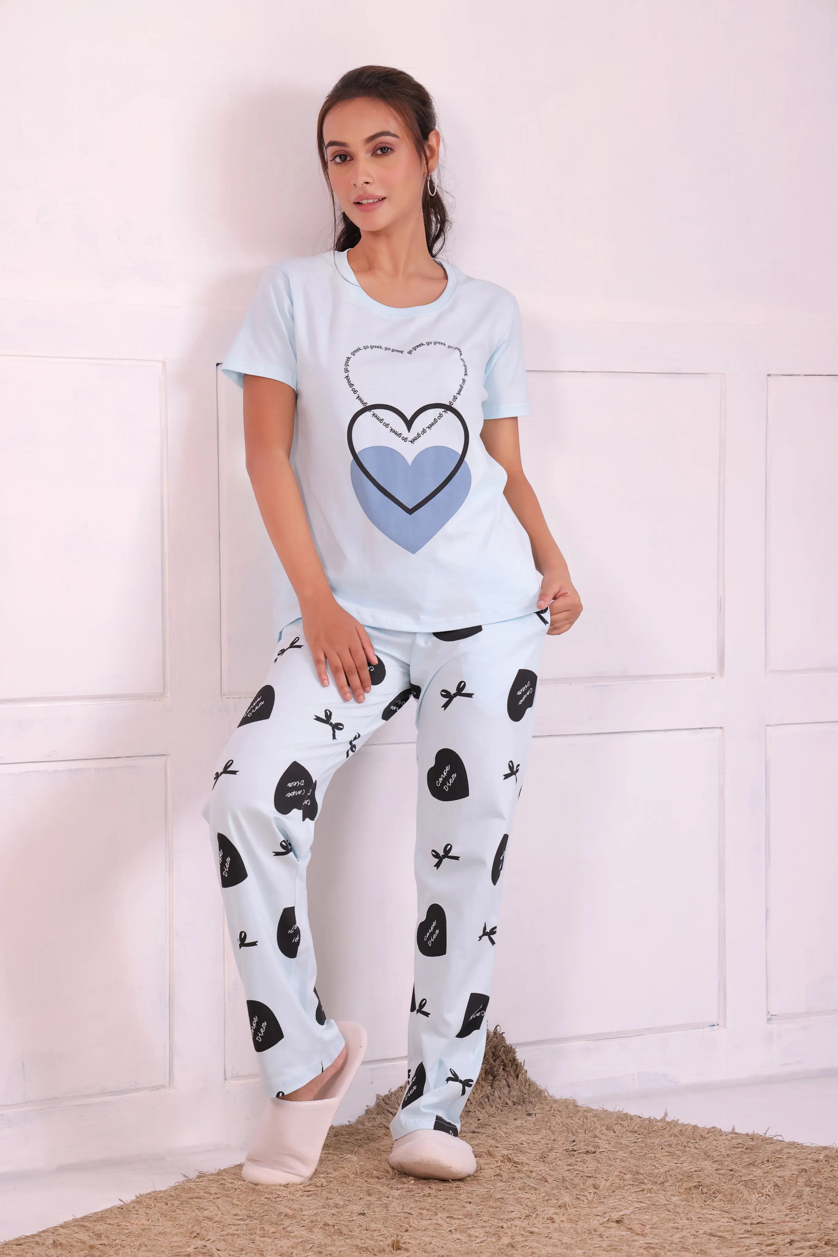 Bows and Hearts T-shirt Pyjama Set