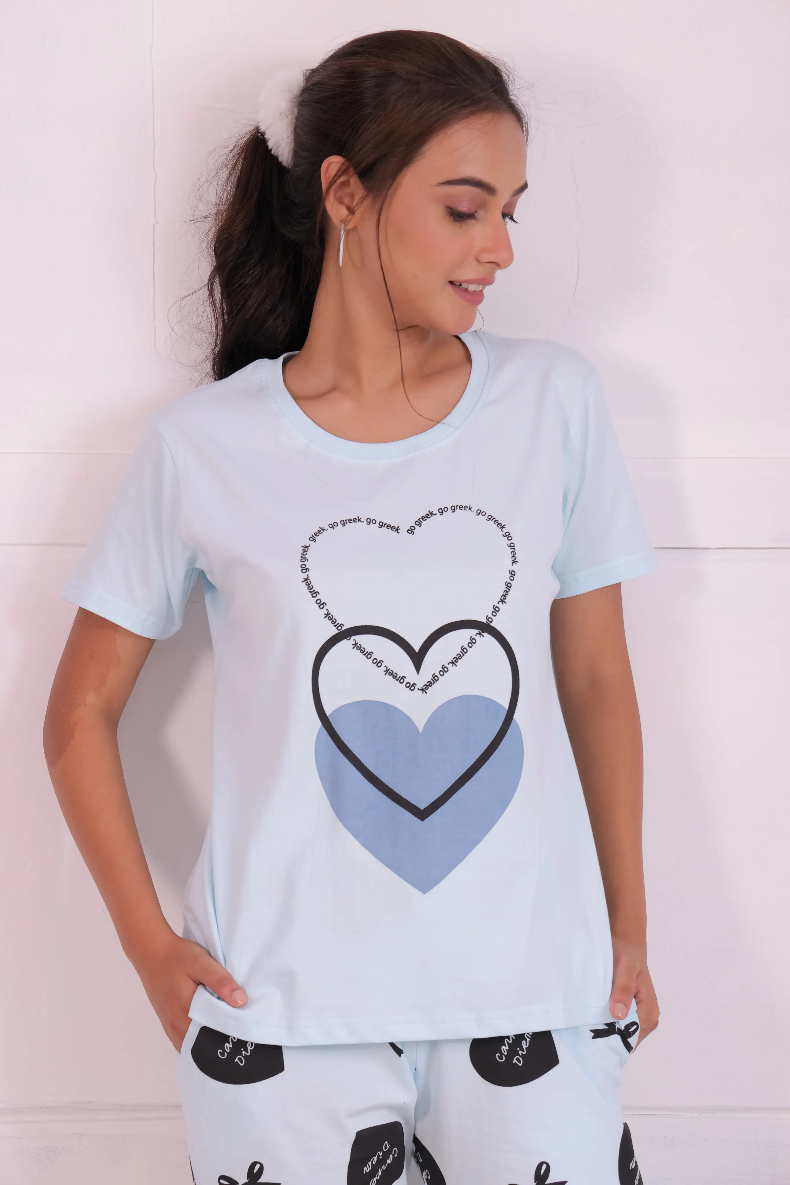 Bows and Hearts T-shirt Pyjama Set