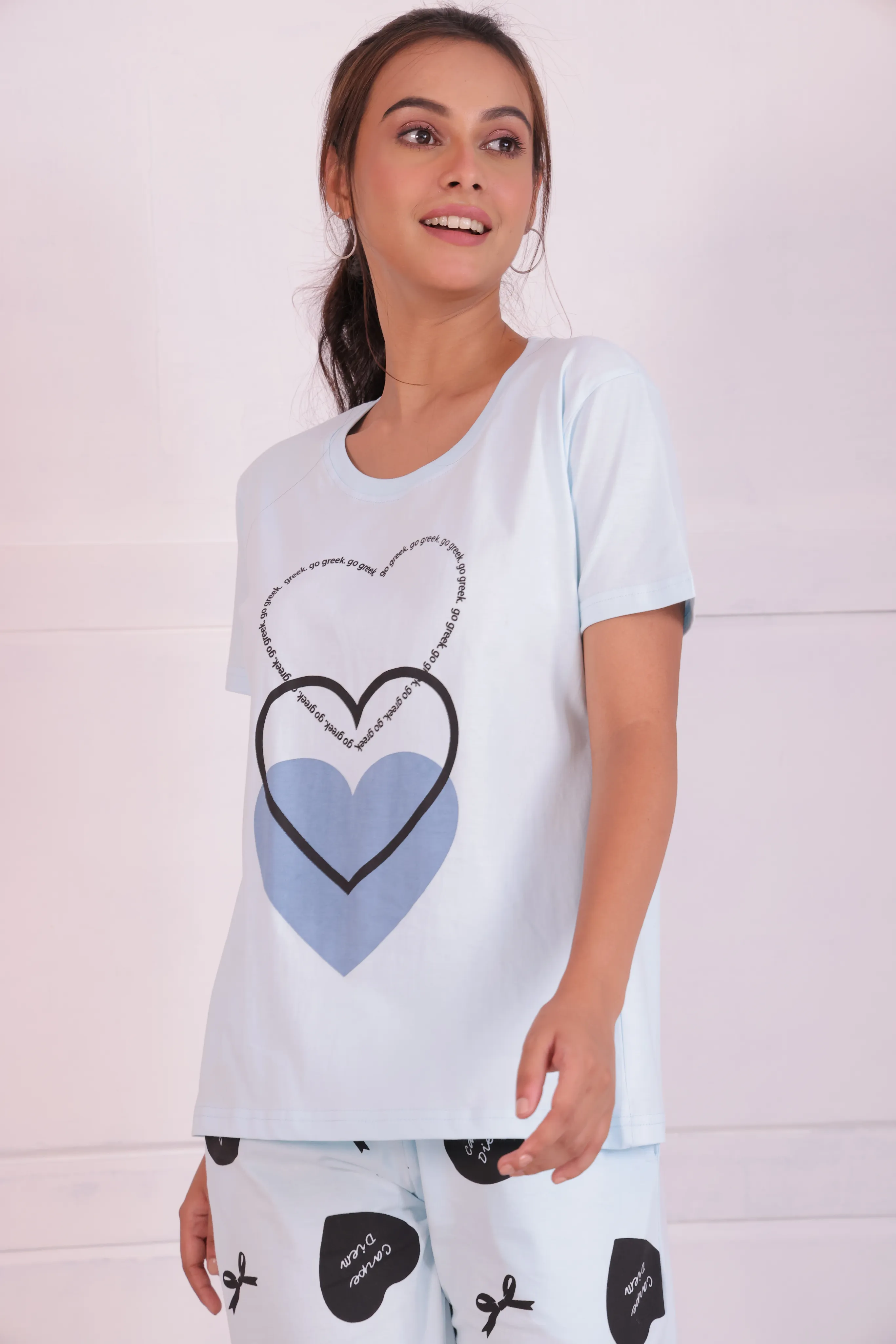 Bows and Hearts T-shirt Pyjama Set