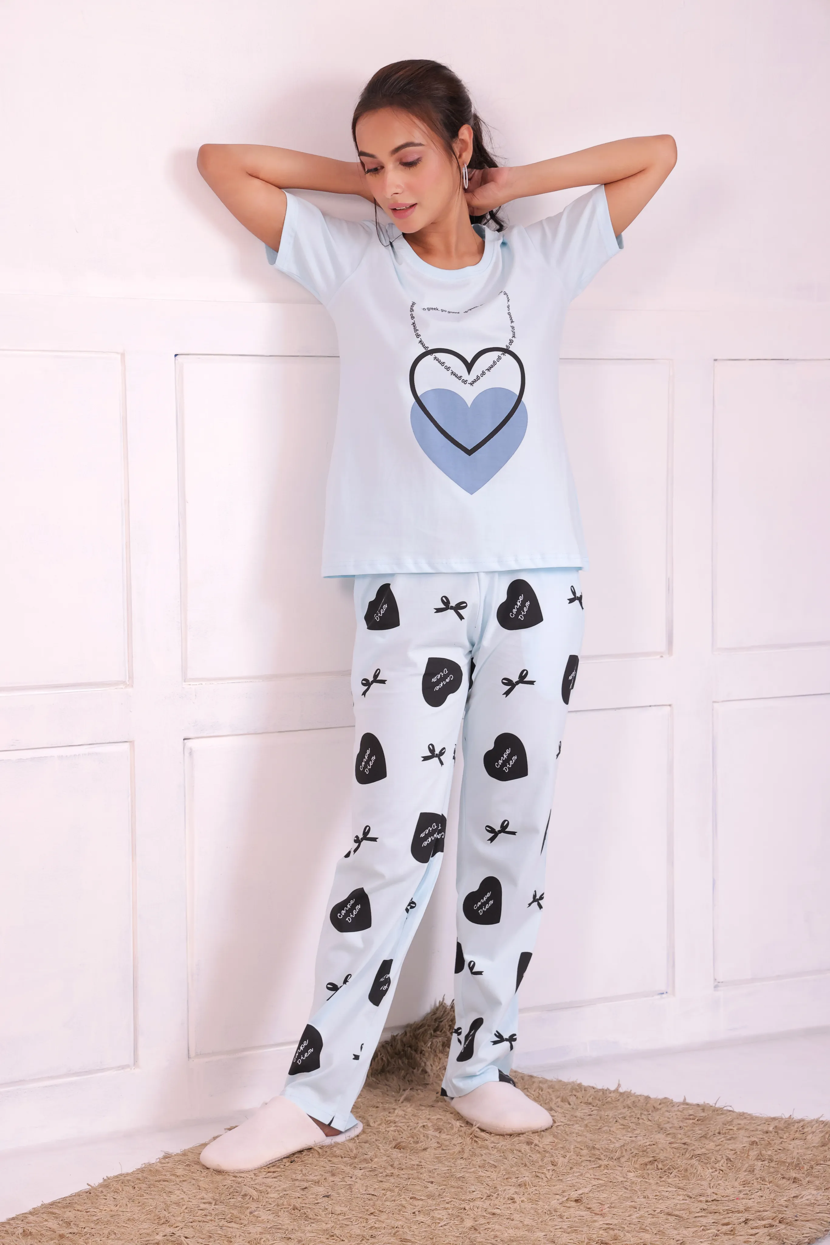 Bows and Hearts T-shirt Pyjama Set