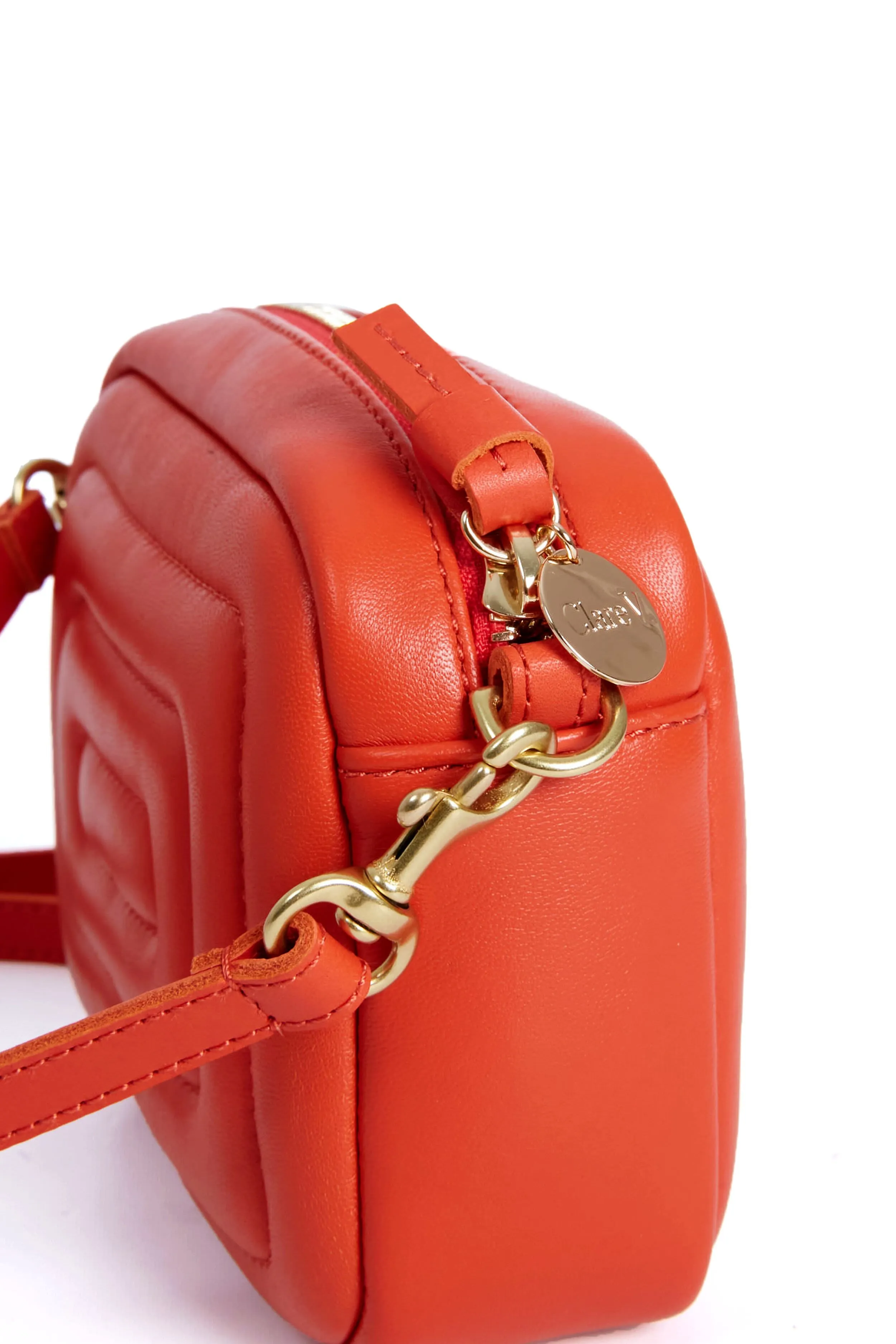 Bright Poppy Channel Quilted Lucie Crossbody