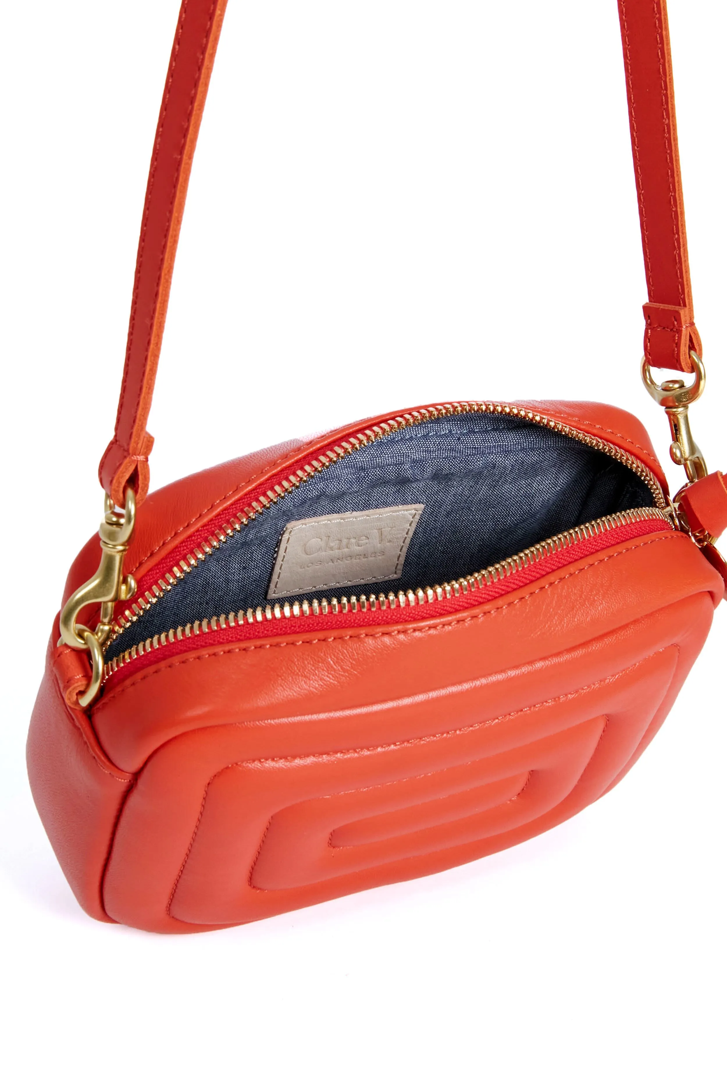 Bright Poppy Channel Quilted Lucie Crossbody