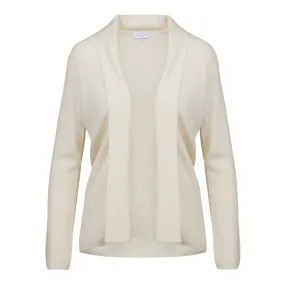 Cashmere Cardigan Honeycomb Stitch in Winter White