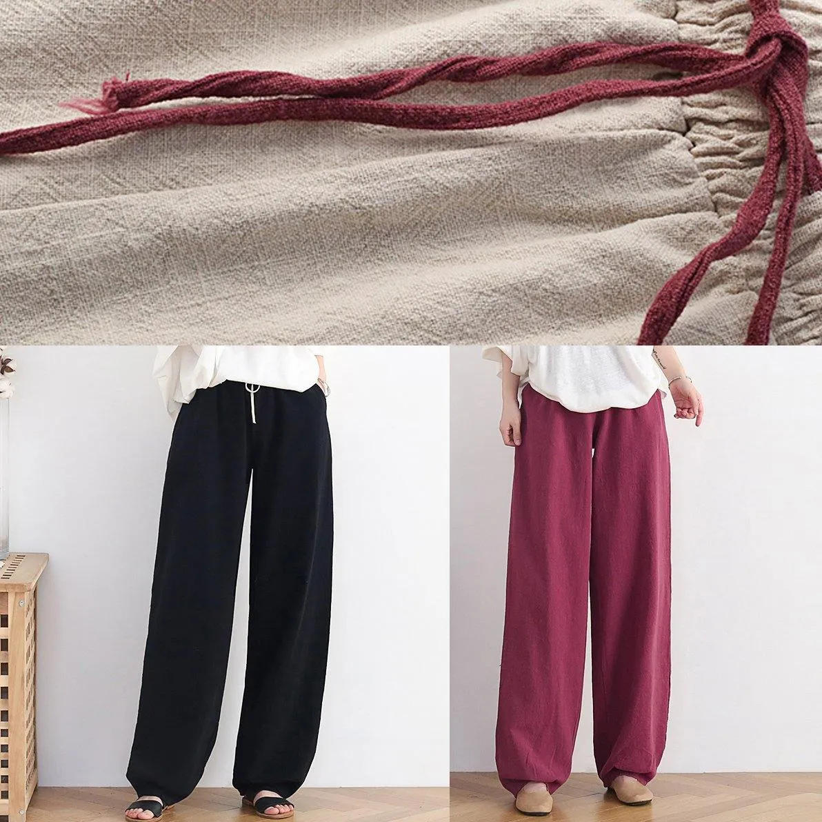 Casual nude trousers women 2021 new spring and summer bloomers linen high waist carrot pants