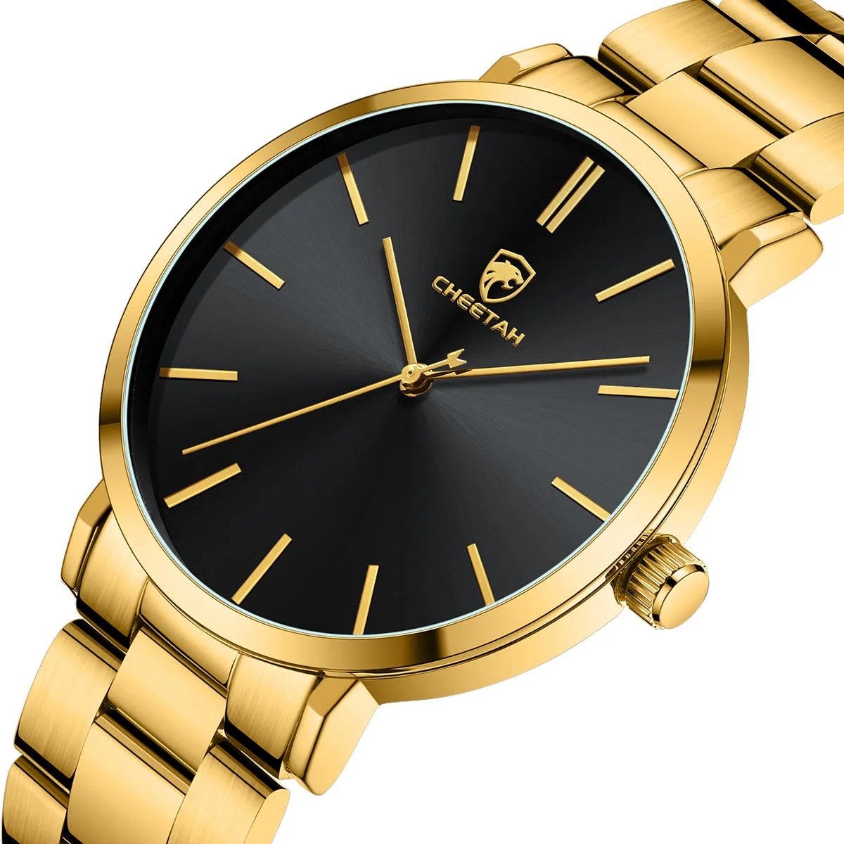 CHEETAH CH1615 GEM - Men's Minimalist Gold Black Face Watch