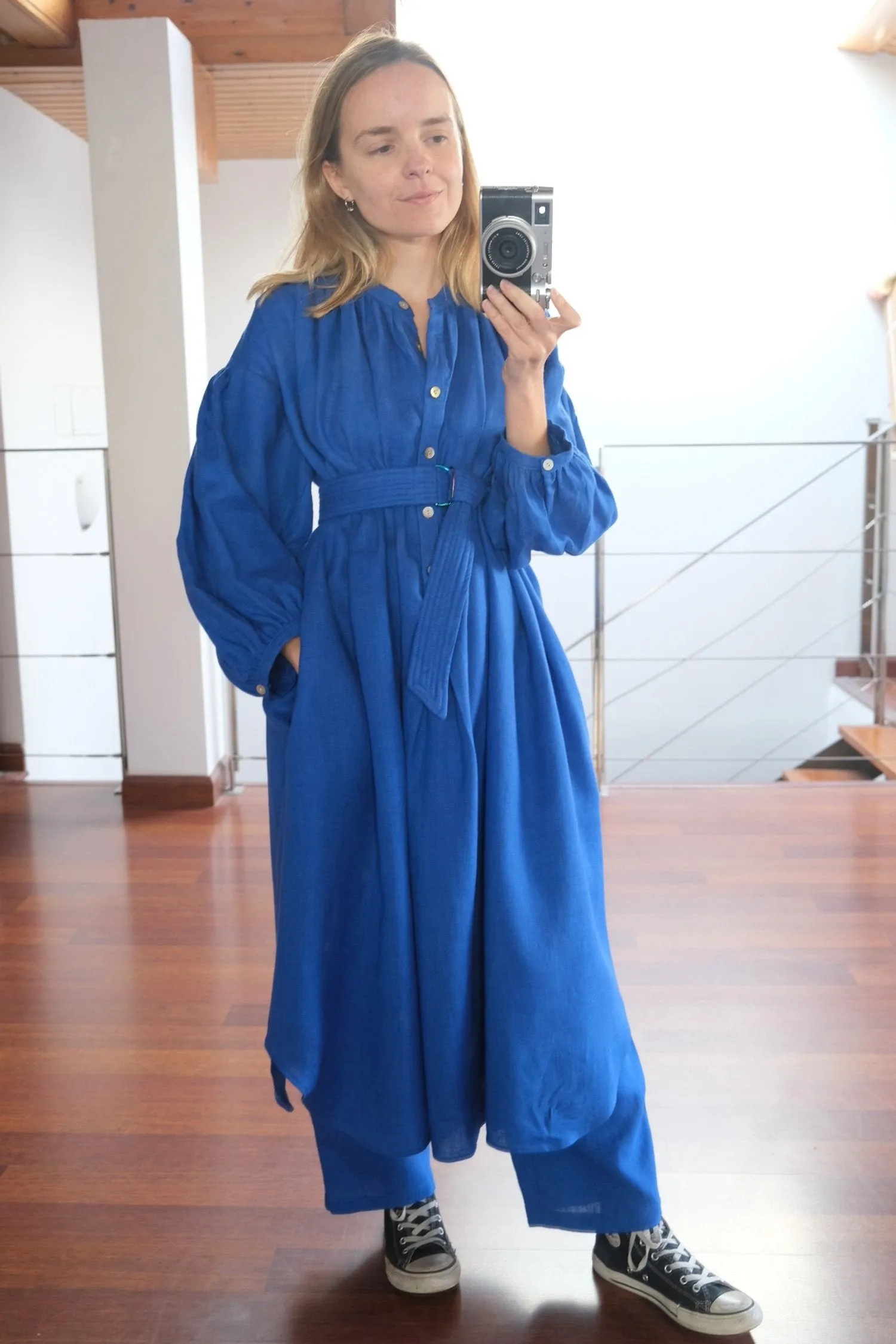 Cleo Dress - Royal Blue Linen