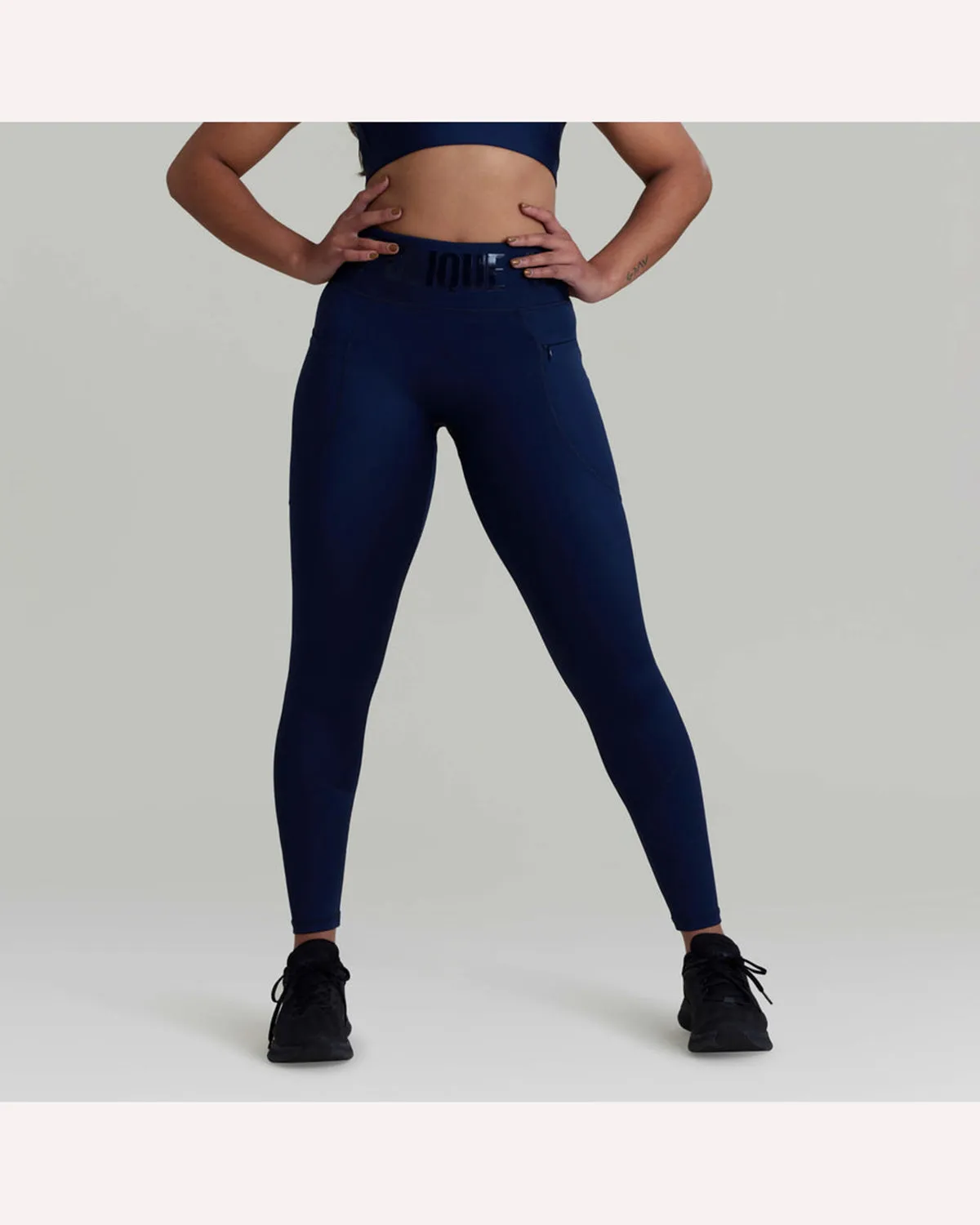 Clique Zone Compression Full Length Short Tight - French Navy