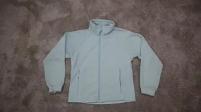 Columbia Girl's Full Zip Fleece Jacket Zippered Pockets Mock Neck Sky Blue 10/12