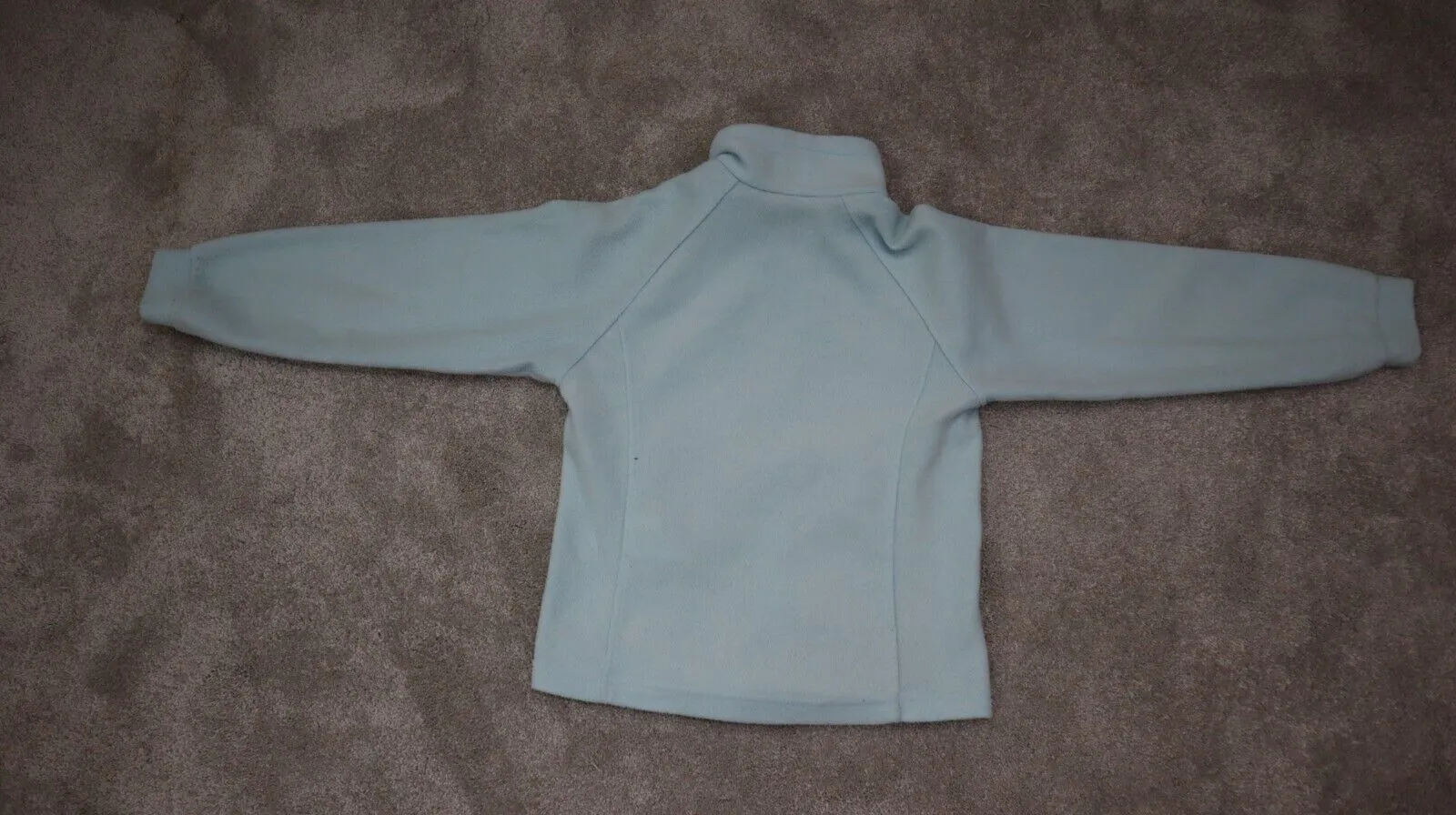 Columbia Girl's Full Zip Fleece Jacket Zippered Pockets Mock Neck Sky Blue 10/12