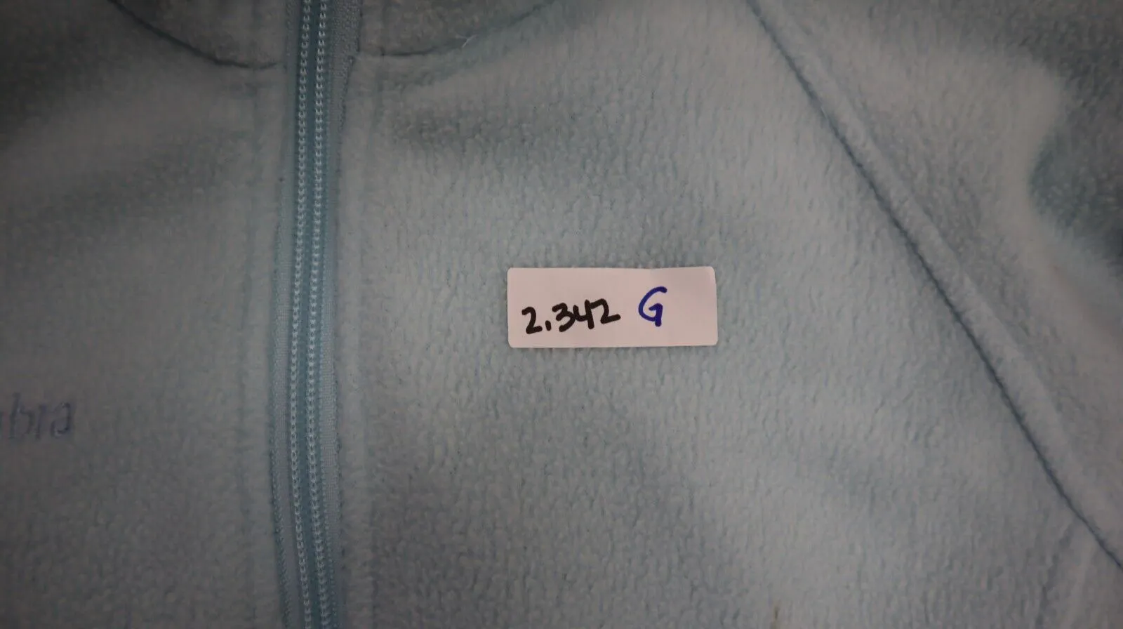 Columbia Girl's Full Zip Fleece Jacket Zippered Pockets Mock Neck Sky Blue 10/12