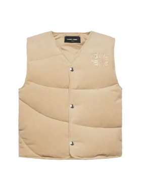 Corduroy Puffer Vest Brown