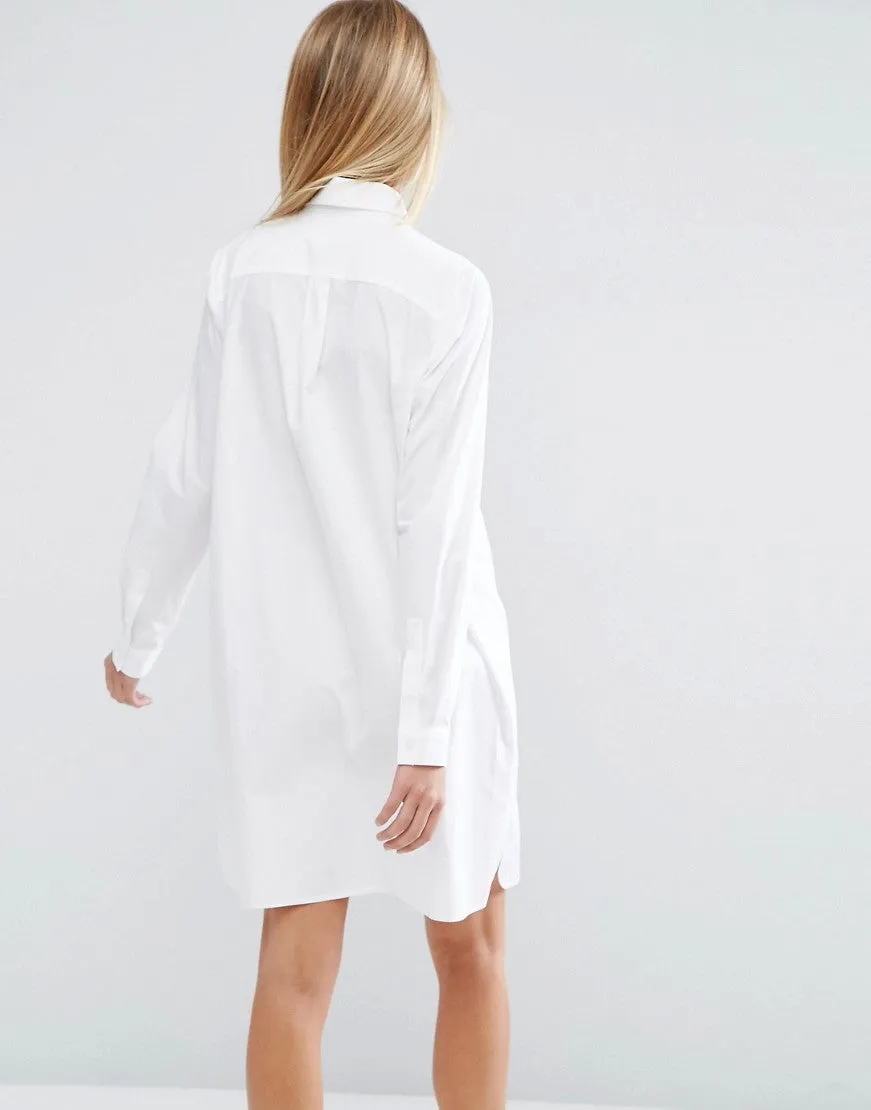 Cotton mini shirt dress