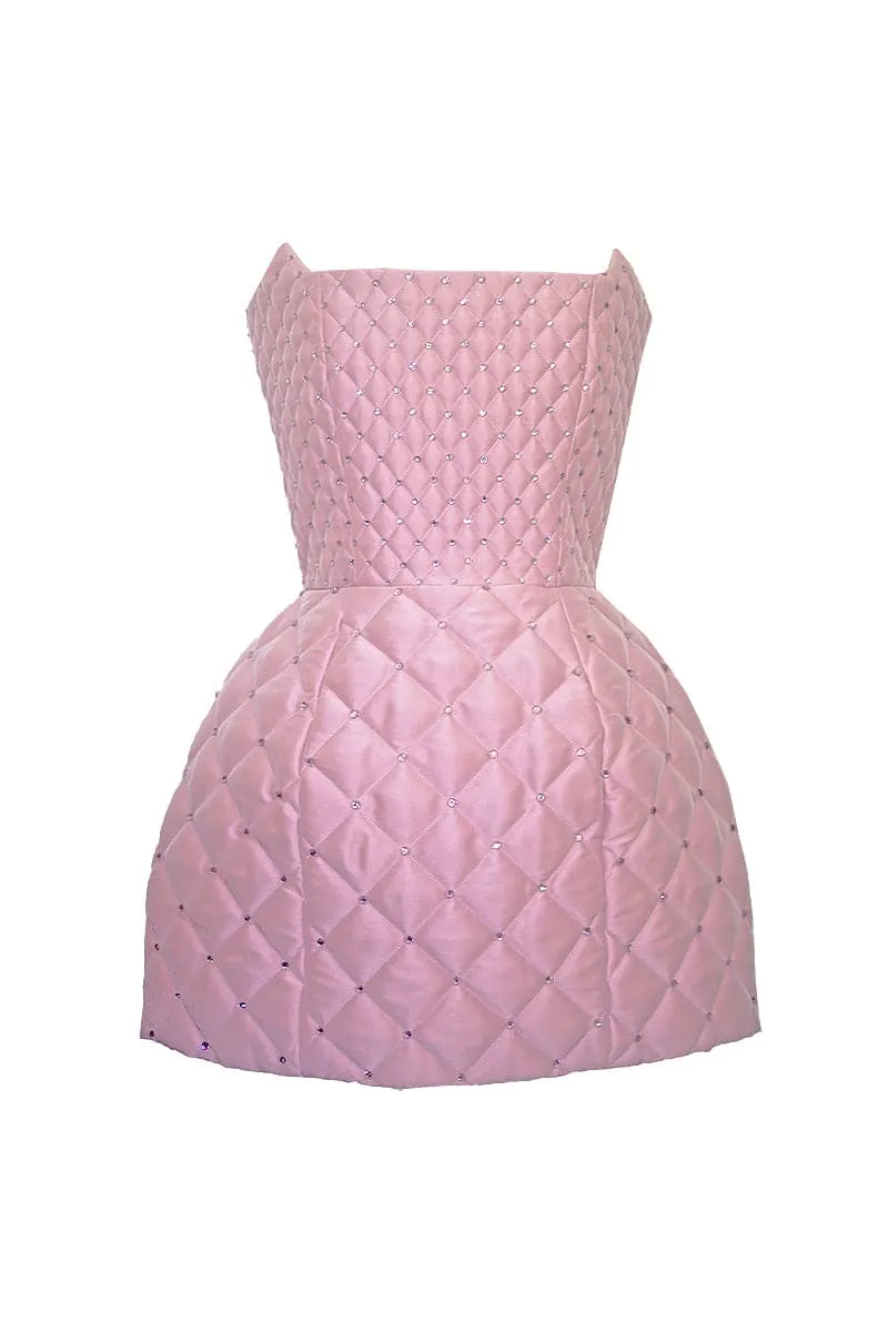 CULT MIA X COMPTE SPAIN QUILTED MINI DRESS IN PINK