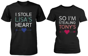 [custom] I Stole Her Heart So I'm Stealing Heart Matching Couple Shirts (Set)