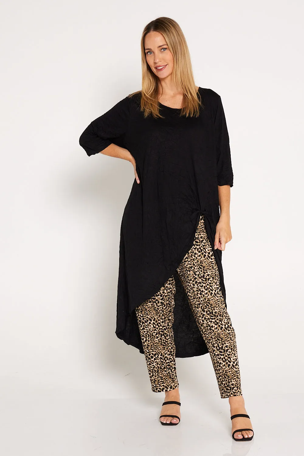 Dani Ribbed Pants - Leopard