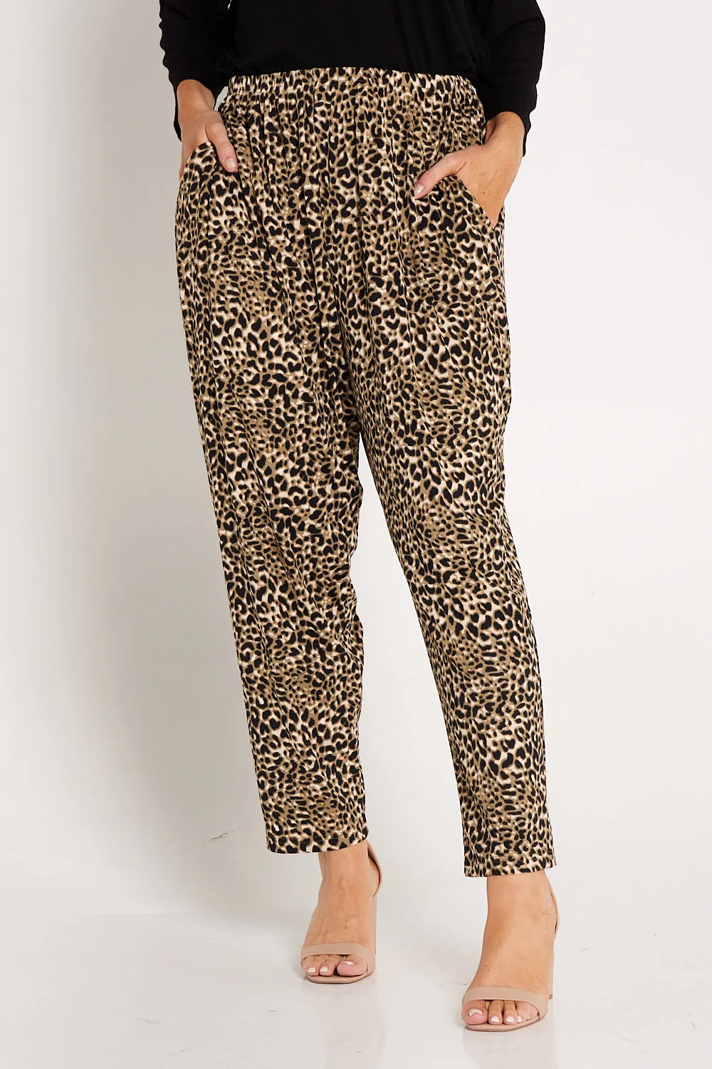 Dani Ribbed Pants - Leopard