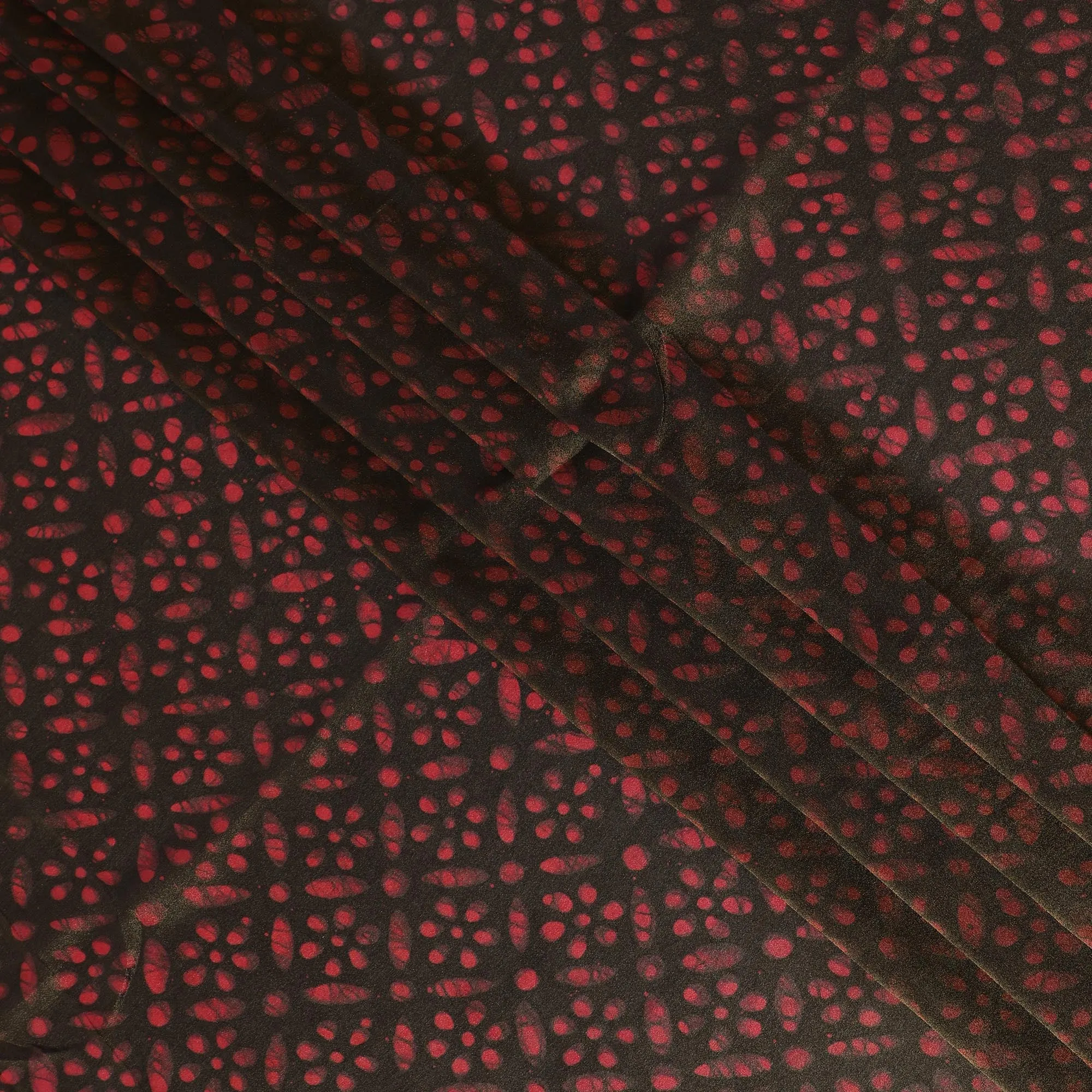 Deep Burgundy Organza Fabric - Crimson Speckled Dot Design, 110cm Width, Lustrous Lightweight Sheen-D18945