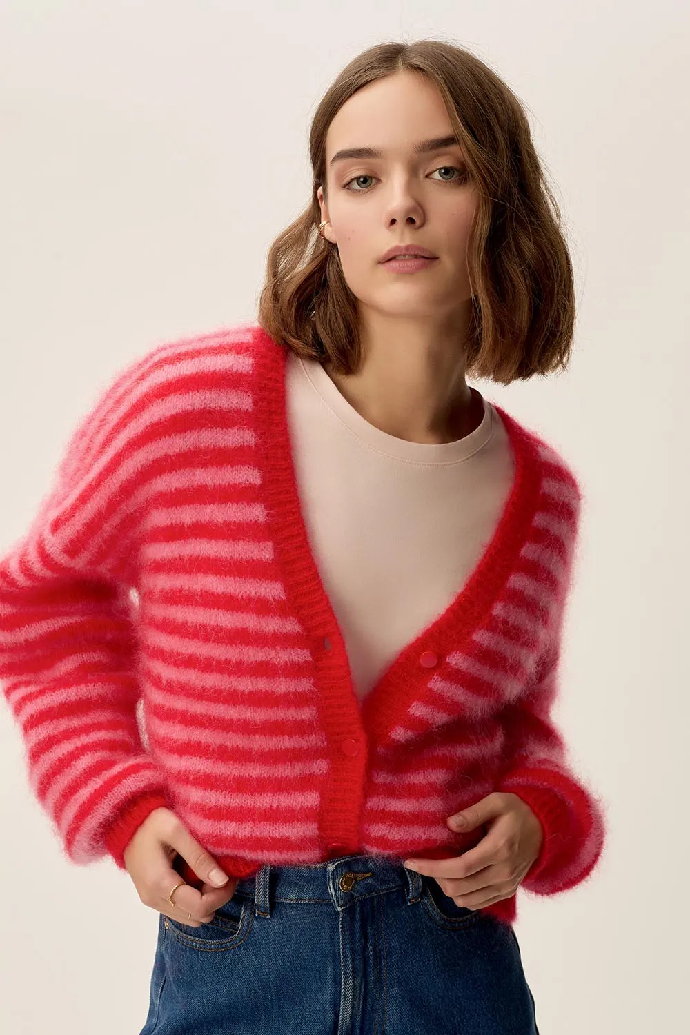 DES PETITS HAUTS - Alvaro Cardigan - Bubble/Tomate