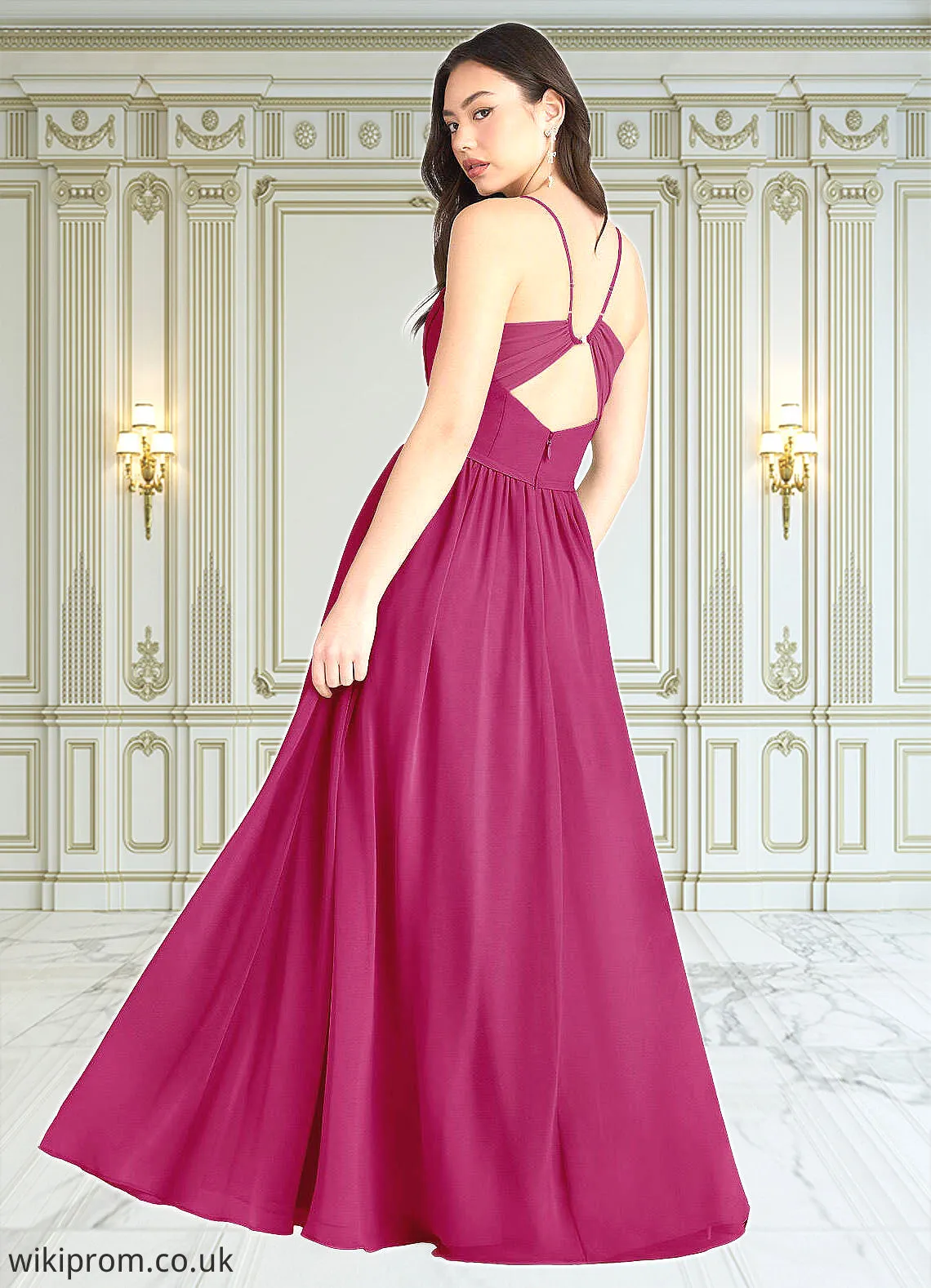 Diana Tory Hot Pink Pleated Maxi Dress Atelier Dresses | Azazie SWKP0022891