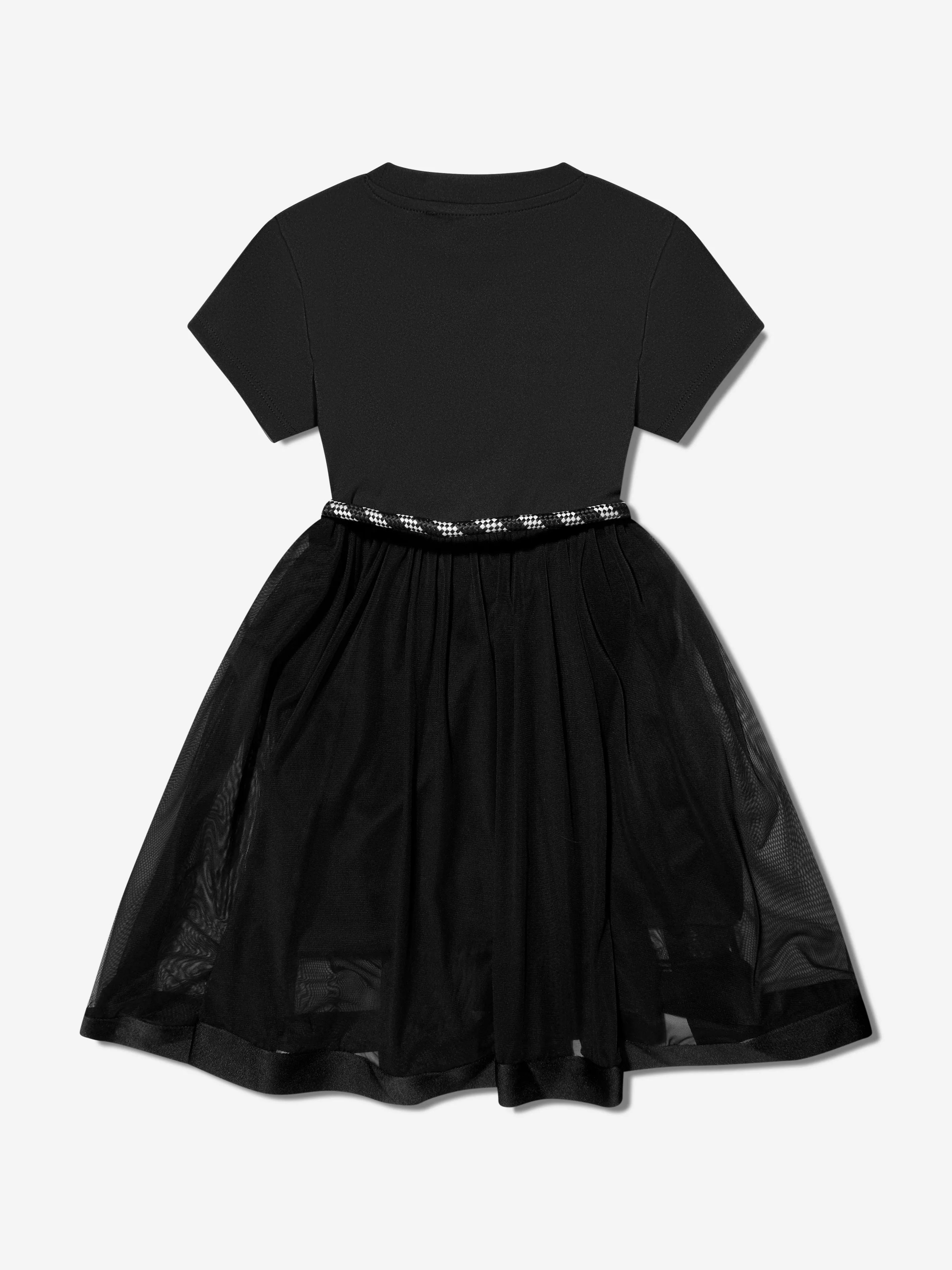 DKNY Girls Layered Dress With Belt in Black