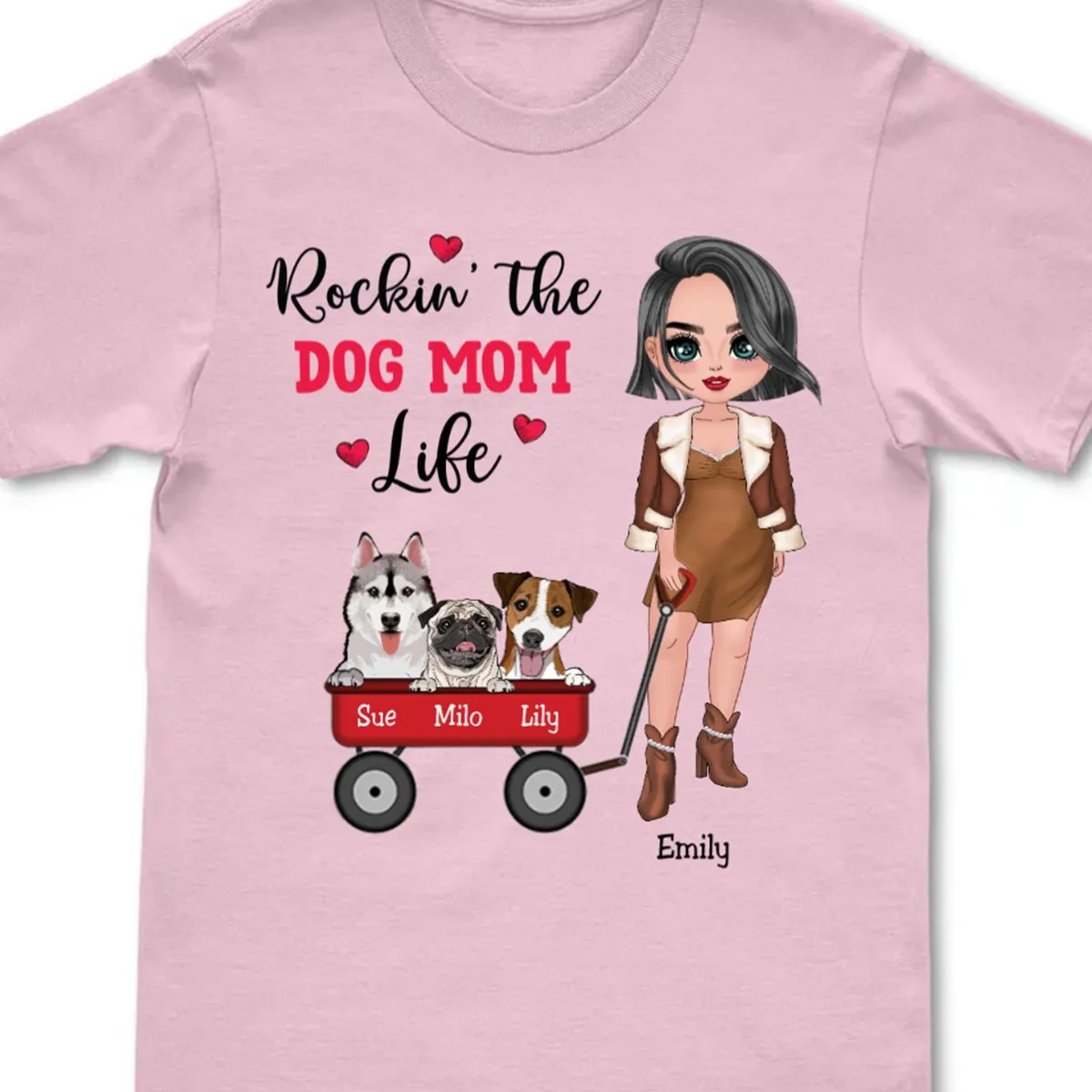 Dog Lovers - Rockin' The Dog Mom Life - Personalized T-Shirt