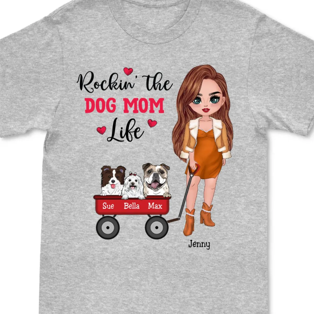 Dog Lovers - Rockin' The Dog Mom Life - Personalized T-Shirt