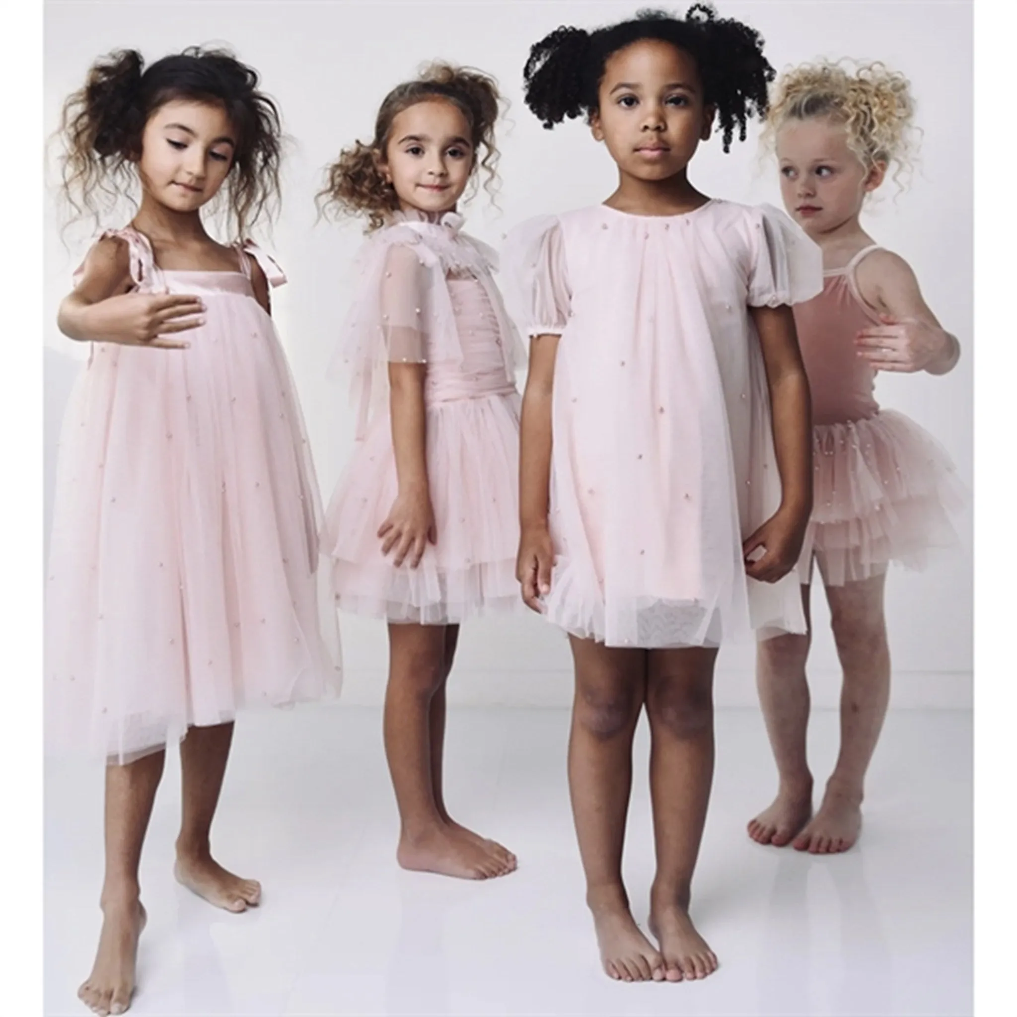 Dolly by Le Petit Tom Pearl Tulle Puff Aline Dress Pink