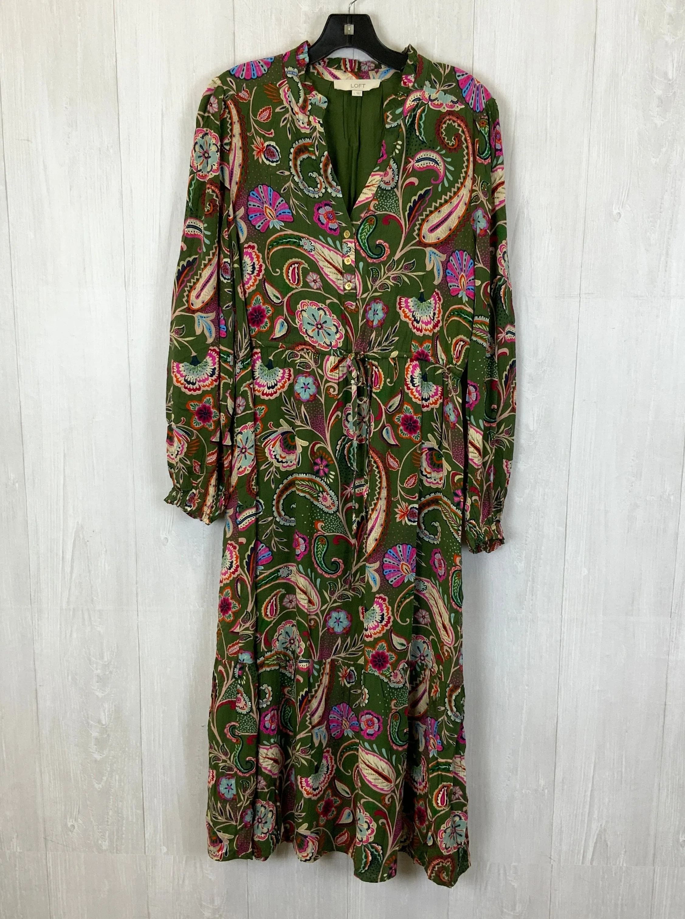 Dress Casual Maxi By Loft In Green, Size: L