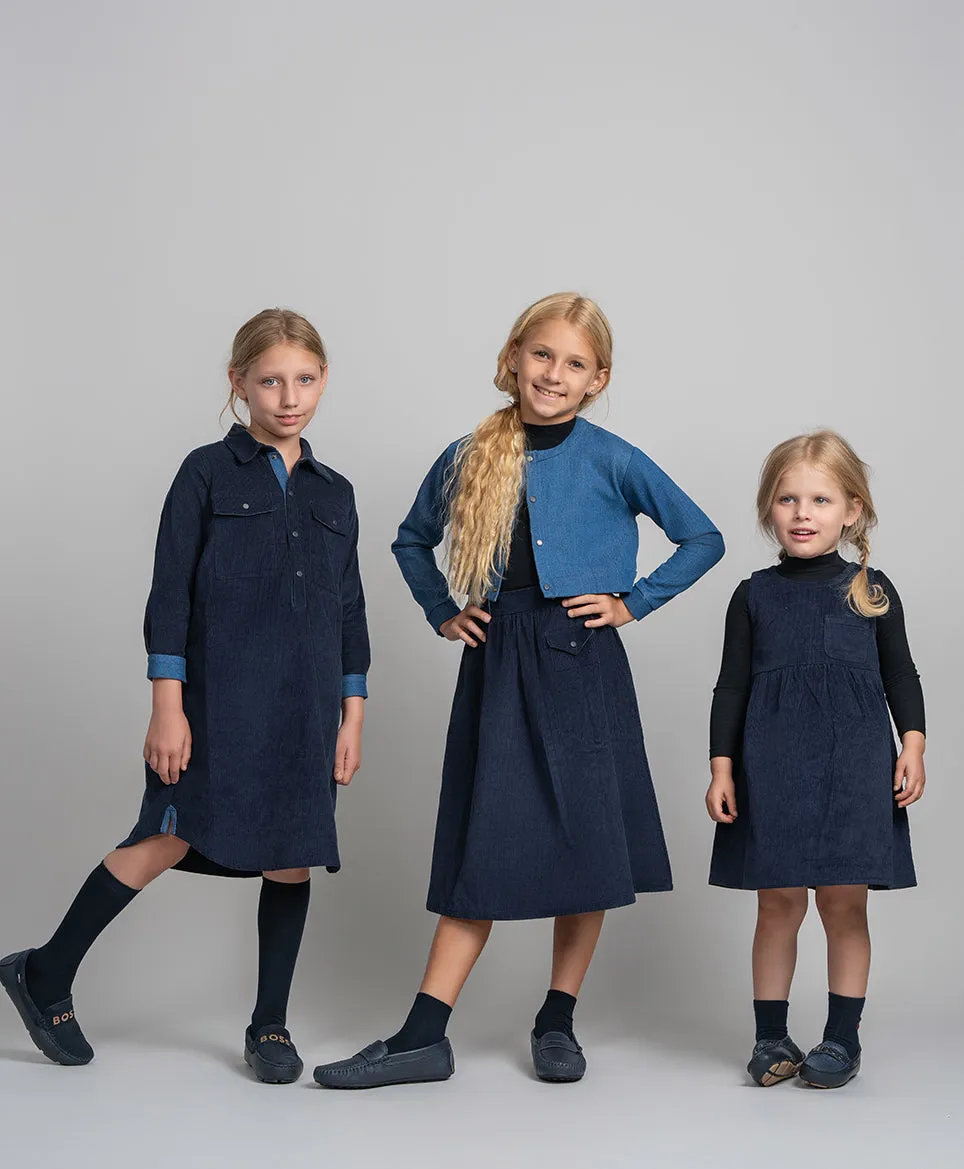 dress corduroy jumper trim pocket - navy-8