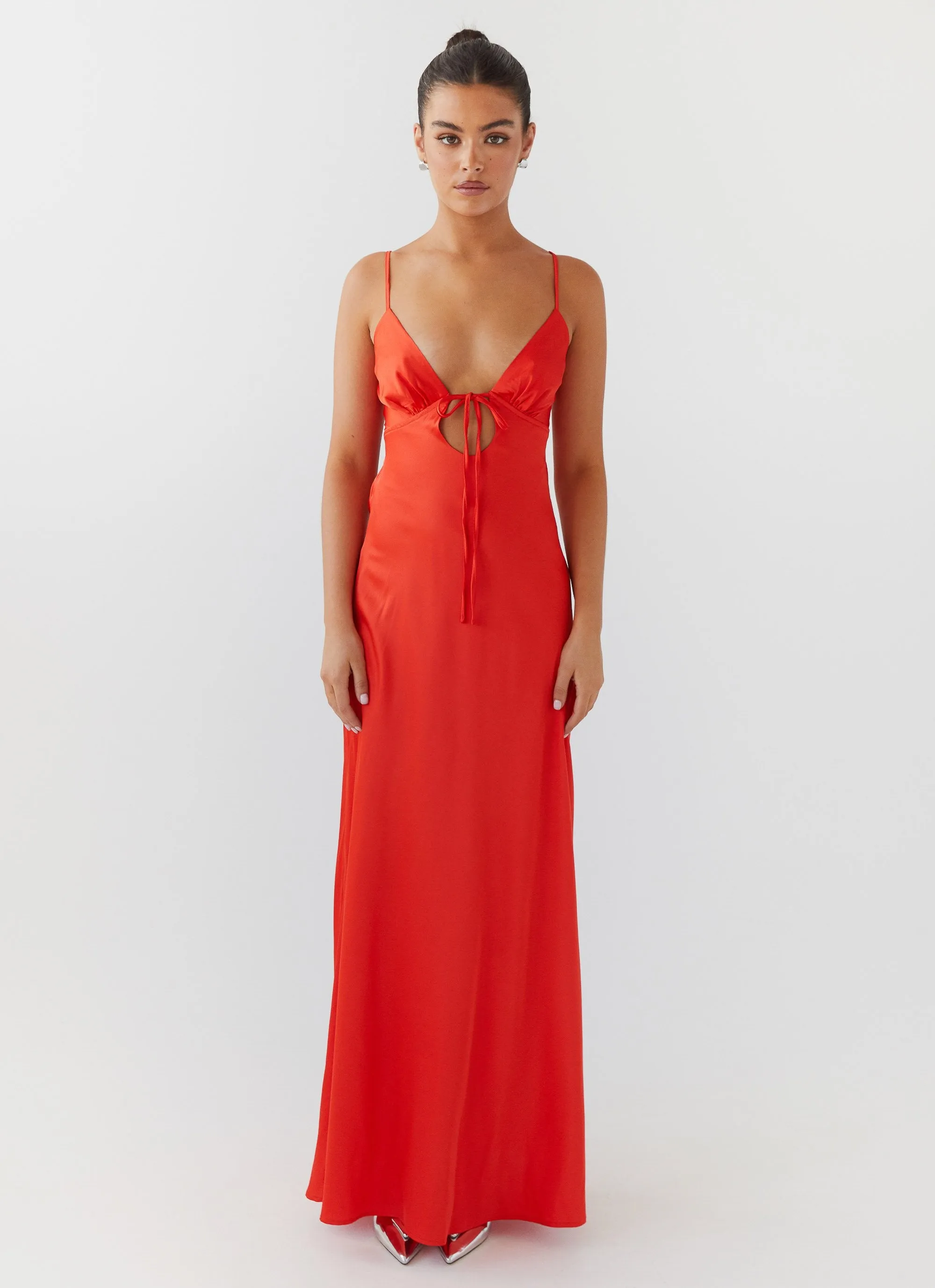 Flora Satin Maxi Dress - Citrus