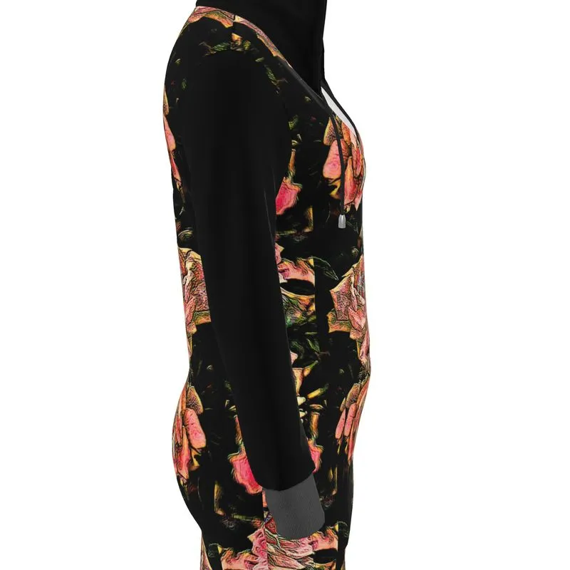 Floral Embosses: Roses 06-01 Designer Hoodie Dress