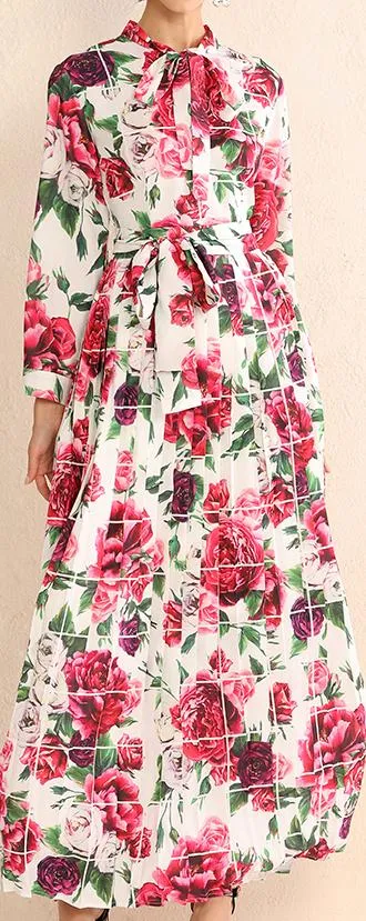 Floral Graphic Print Maxi Dress