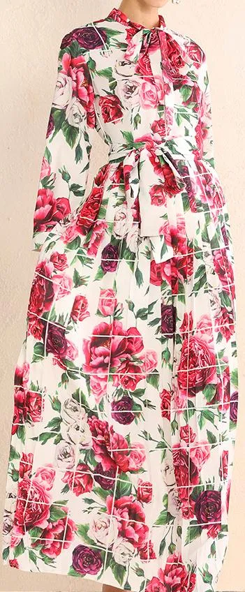 Floral Graphic Print Maxi Dress