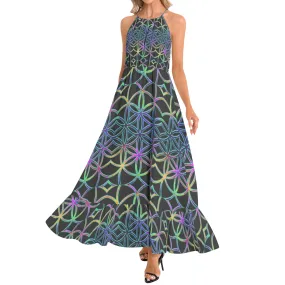 Flower Of Life | Imran | Ruffle Hem Halter Neck Maxi Dress