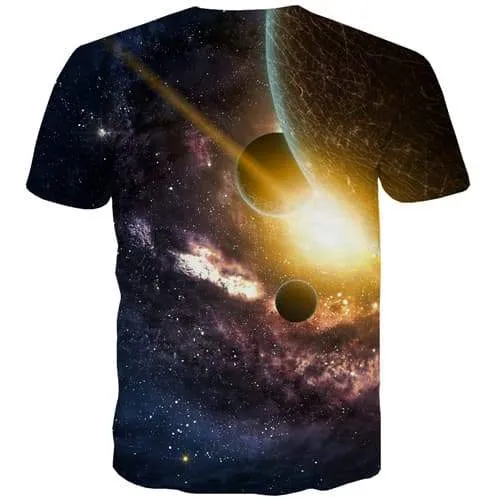 Galaxy Space T-shirt Men Nebula Tshirt Printed Moon T-shirts 3d Earth Shirt Print Harajuku T-shirts Graphic Short Sleeve