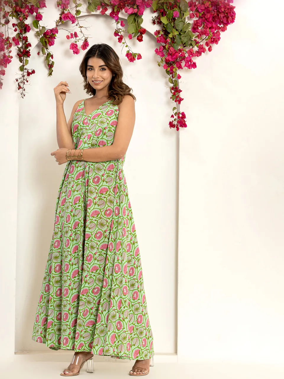 Garden Green Breezy Pure Cotton Maxi