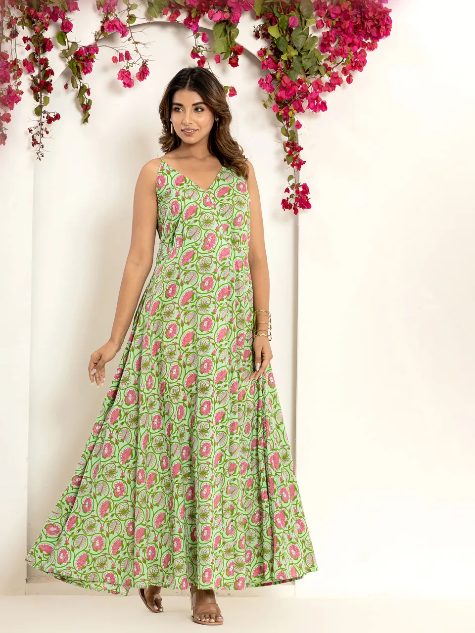 Garden Green Breezy Pure Cotton Maxi