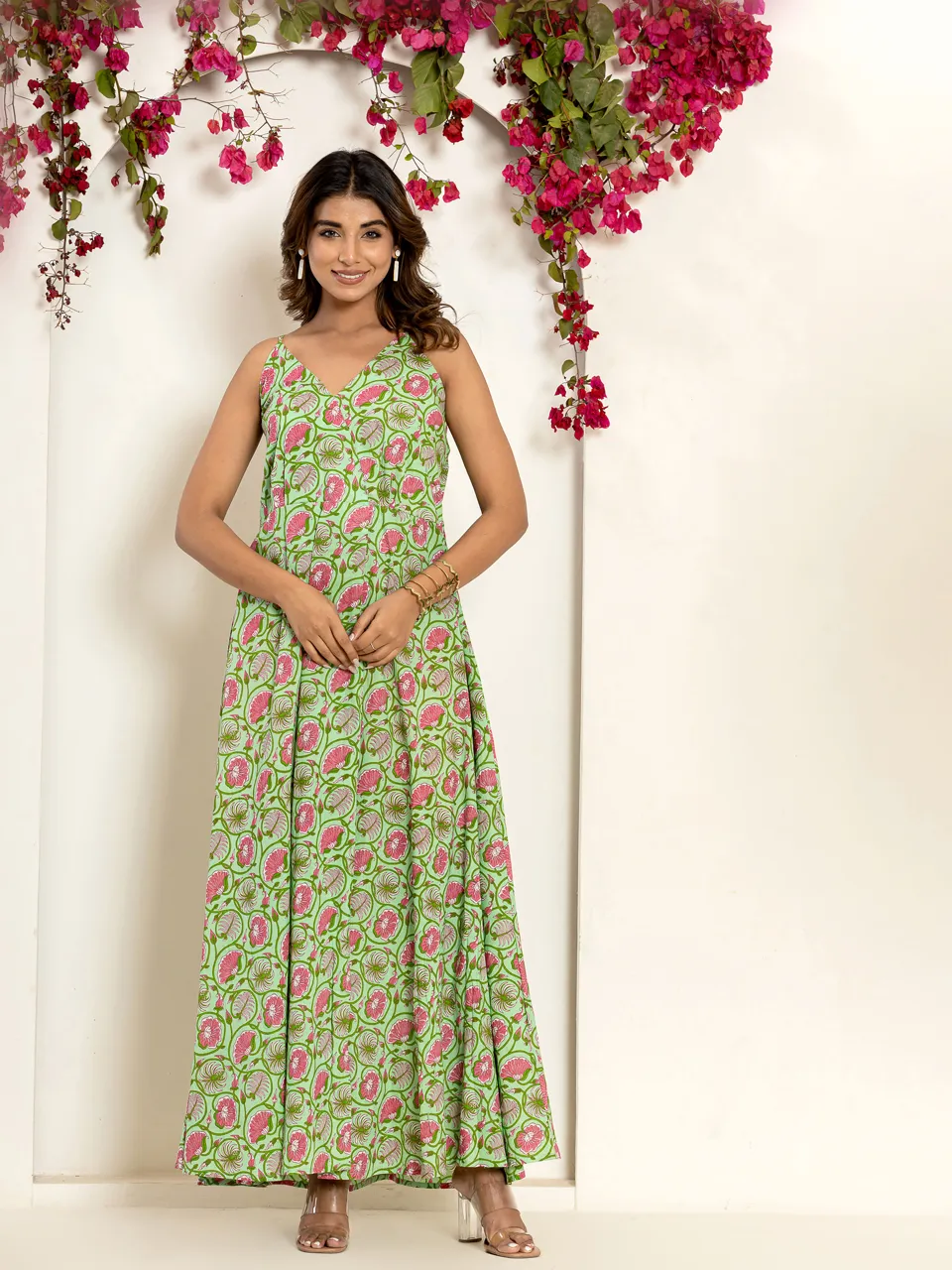 Garden Green Breezy Pure Cotton Maxi