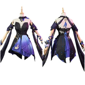 Genshin Impact Keqing Opulent Splendor Skin Halloween Carnival Cosplay Costume