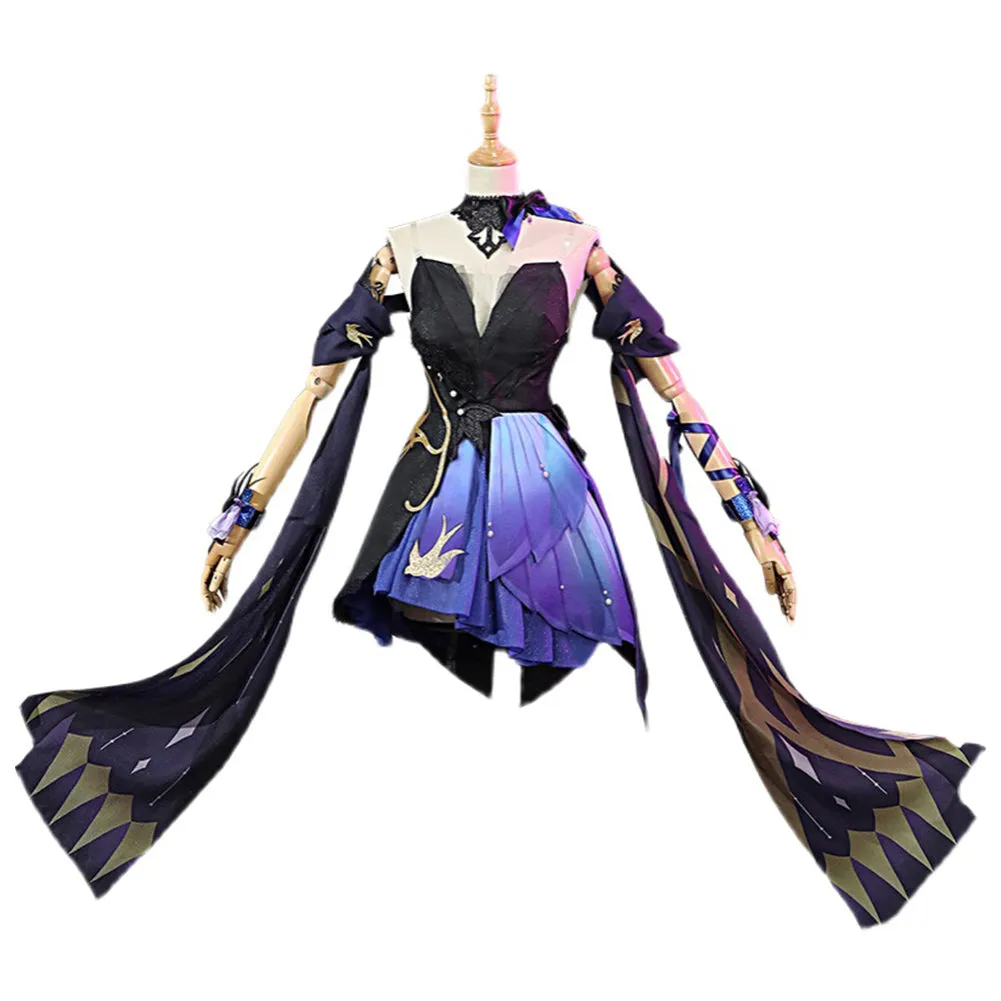 Genshin Impact Keqing Opulent Splendor Skin Halloween Carnival Cosplay Costume