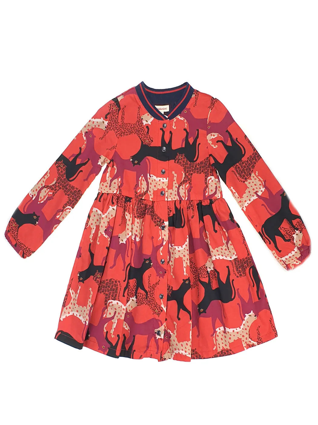 Girl's cotton floral dress-CP30203 Red