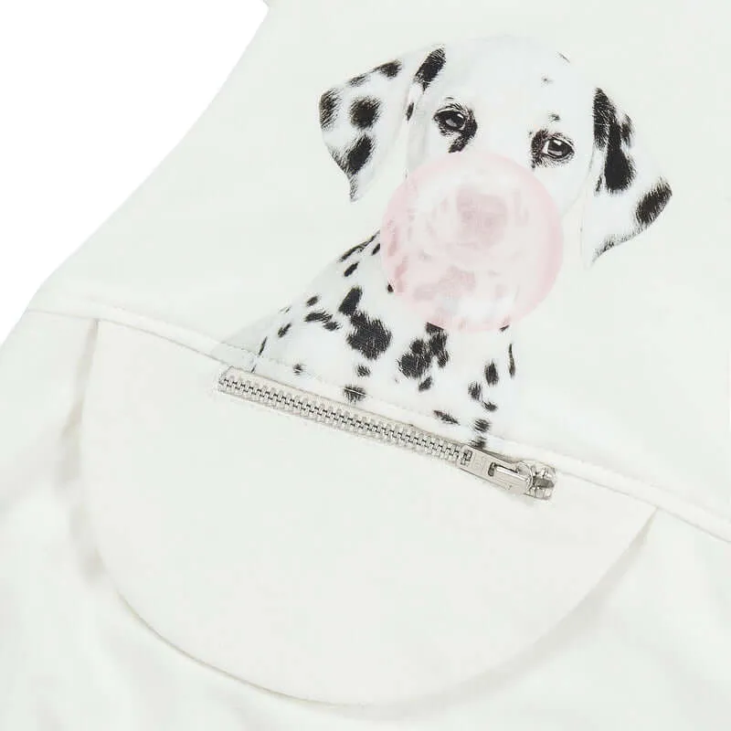 Girls Ivory Dalmation Hooded Dress