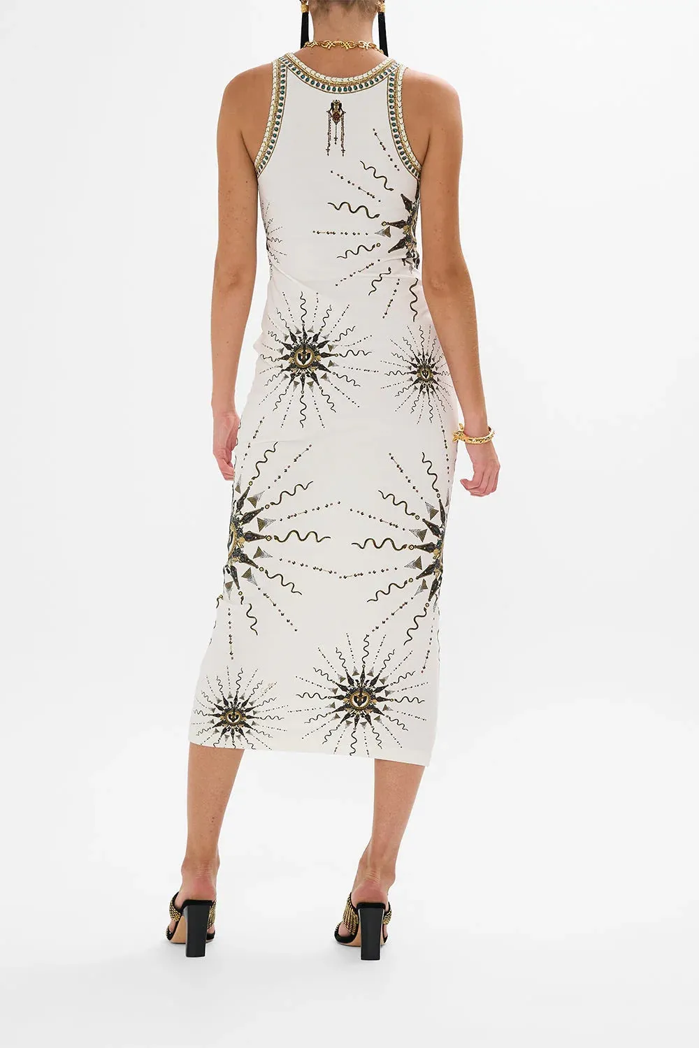 Goddess Energy Jersey Scoop Neck Midi Dress