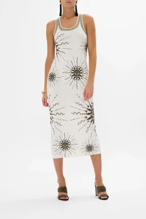 Goddess Energy Jersey Scoop Neck Midi Dress