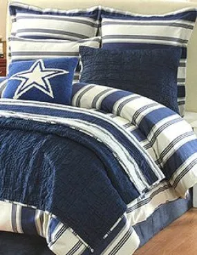 Hatteras Stripe Denim Blue Rustic Bedding Collection