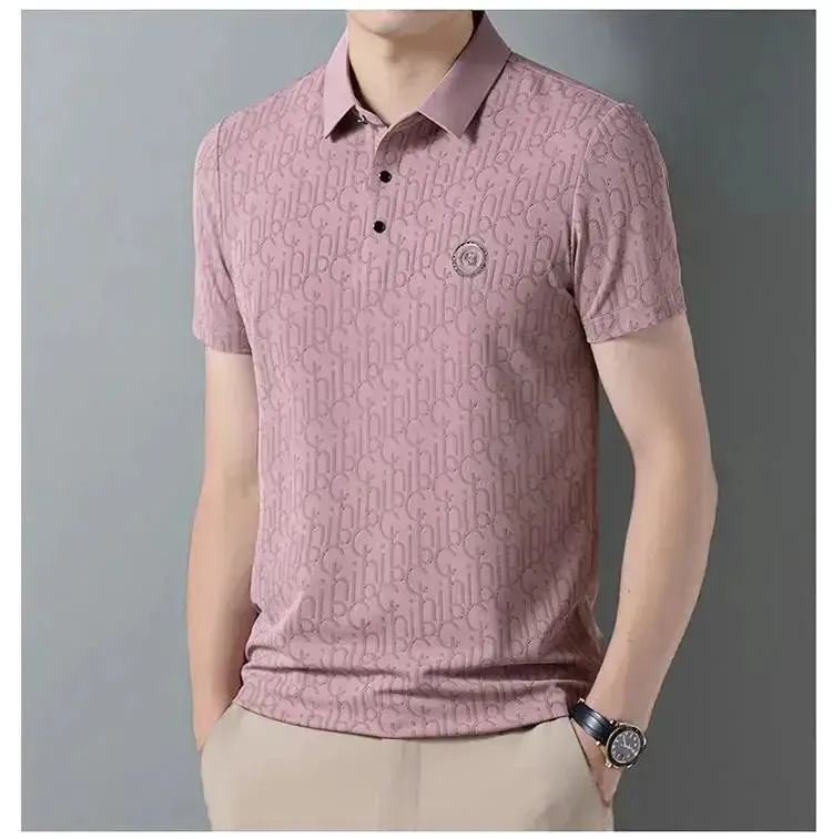 High end ice silk breathable short sleeve polo shirt men's casual top 2024 summer fashion brand embroidered Paul men's T-shirt