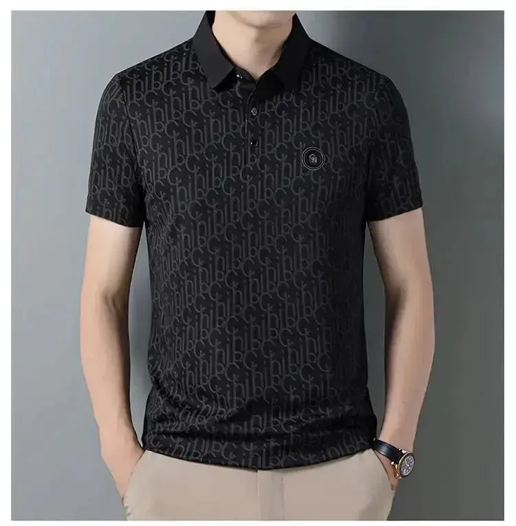 High end ice silk breathable short sleeve polo shirt men's casual top 2024 summer fashion brand embroidered Paul men's T-shirt