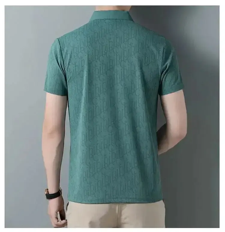 High end ice silk breathable short sleeve polo shirt men's casual top 2024 summer fashion brand embroidered Paul men's T-shirt